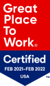2021 - 2022 Great Place to Work Certification badge