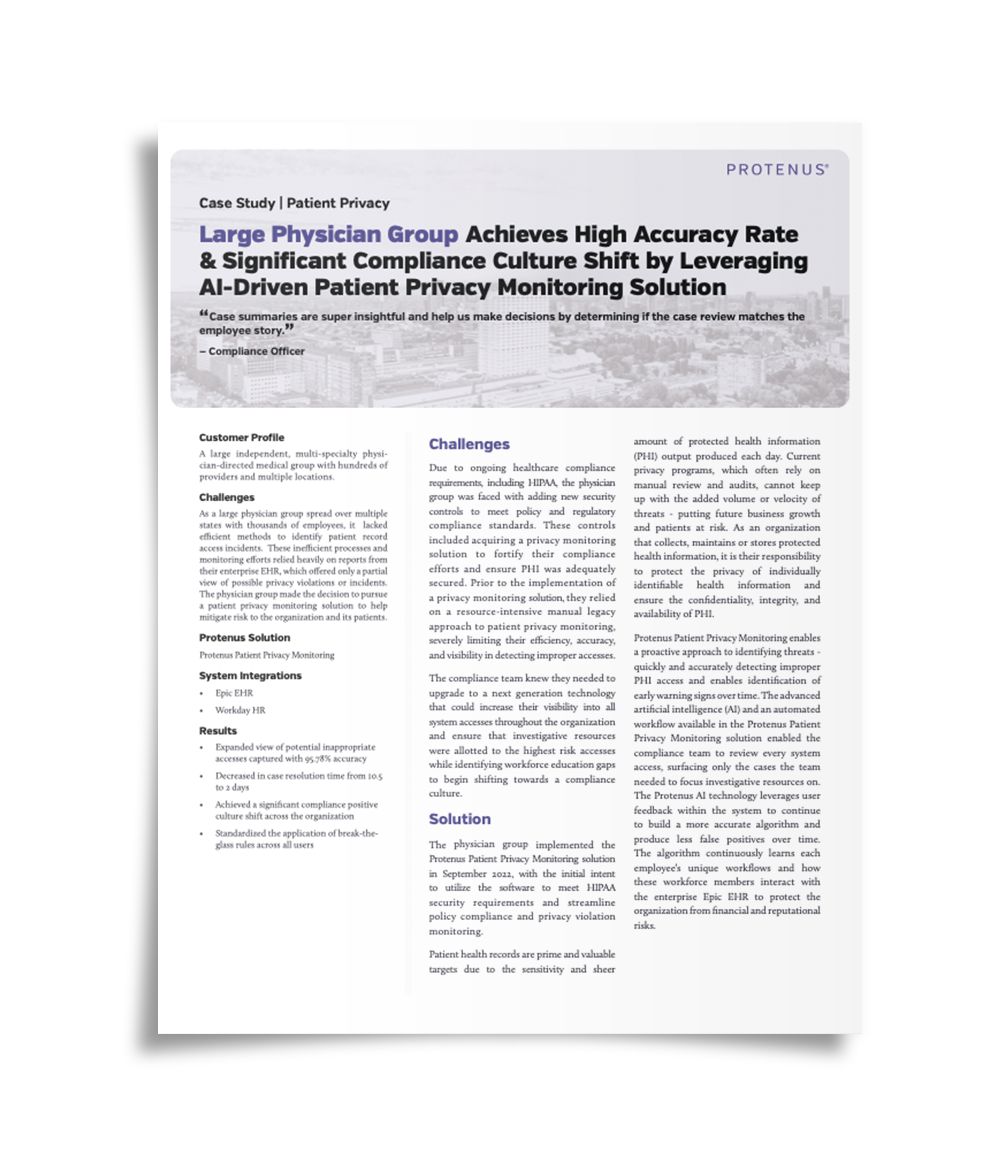patient privacy case study large physician group
