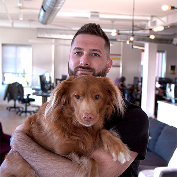 Nick Culbertson CEO with his dog Penny